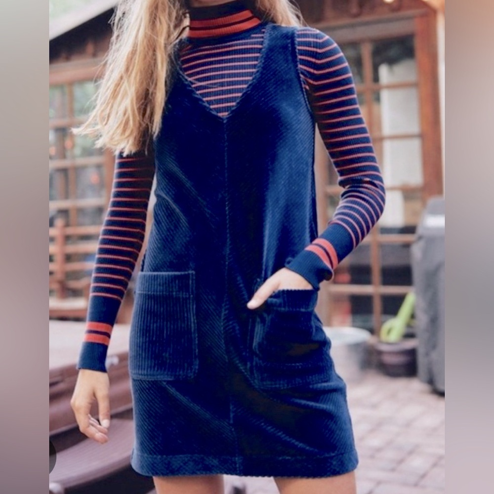 Marine Layer Leighton Navy Blue Corduroy Dress